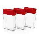 Herzberg HG-L786: 3 Pieces Floopy Cereal Dry Food Saver Storage Container Set with Pouring Spout
