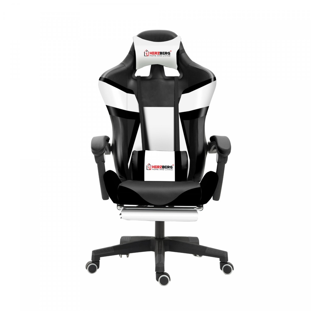 Herzberg HG-8082: Driekleurige Gaming- en Bureaustoel met T-vormige Accent