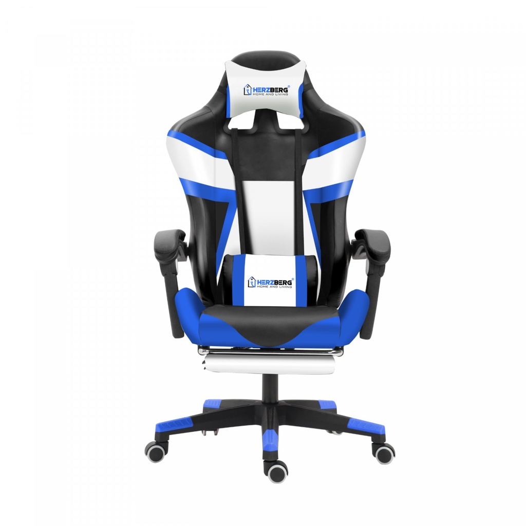 Herzberg HG-8082: Dreifarbiger Gaming- und Bürostuhl mit T-förmigem Akzent