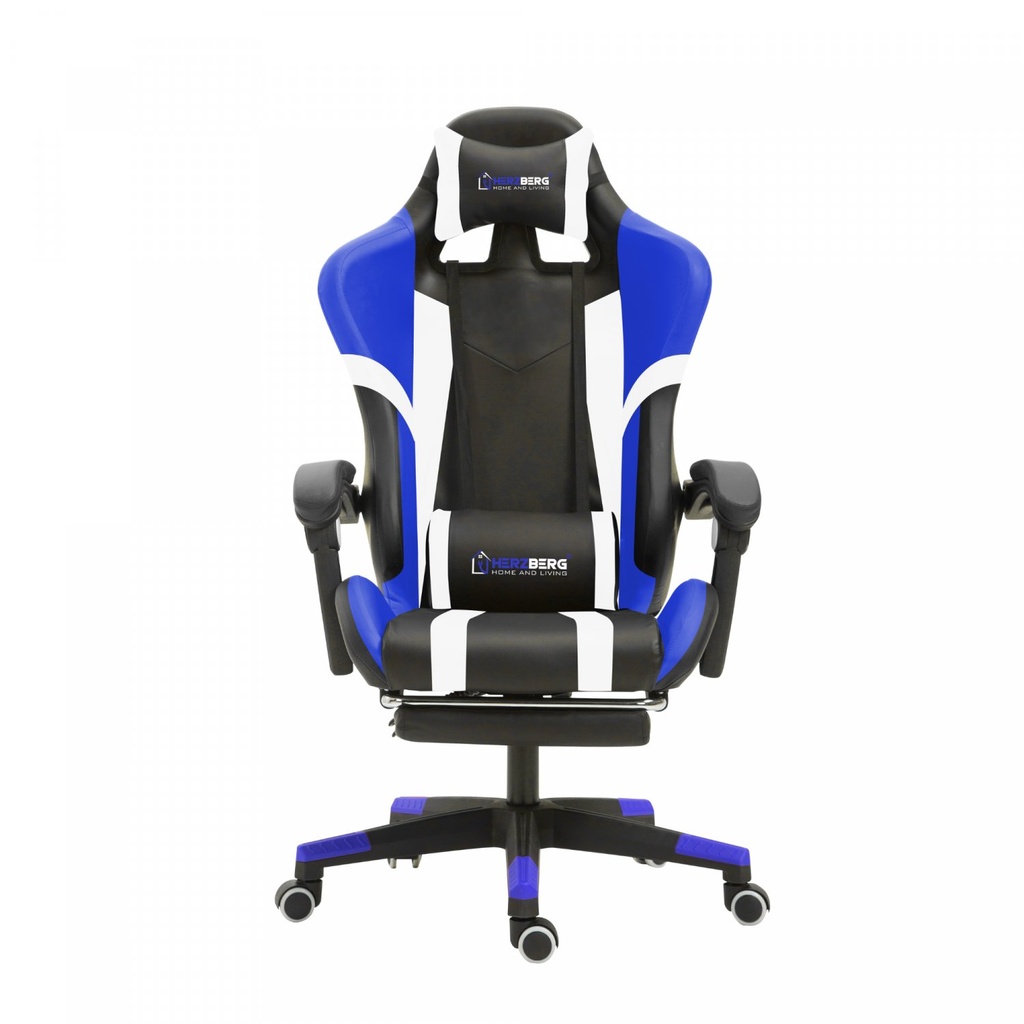 Herzberg HG-8083 : chaise gaming et de bureau tricolore avec accent linéaire