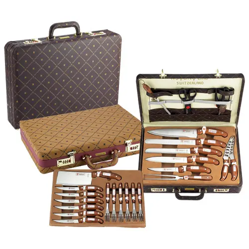 Royalty Line RL-K25LB: 12 Pieces Kitchen Knife Set with Suitcase