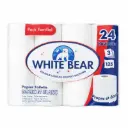 White Bear TP-3P24P: Toilettenpapier, 24 Rollen – weiches und weißes 3-lagiges Tissue (125 Tücher, 14,1 m/Rolle)