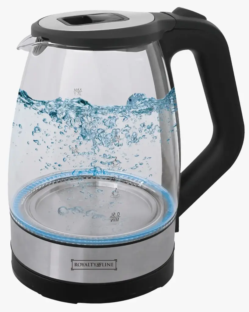 Royalty Line GWK-2200-8351BLU: Glazen Waterkoker 1,8 L Blauw Licht - 2200W