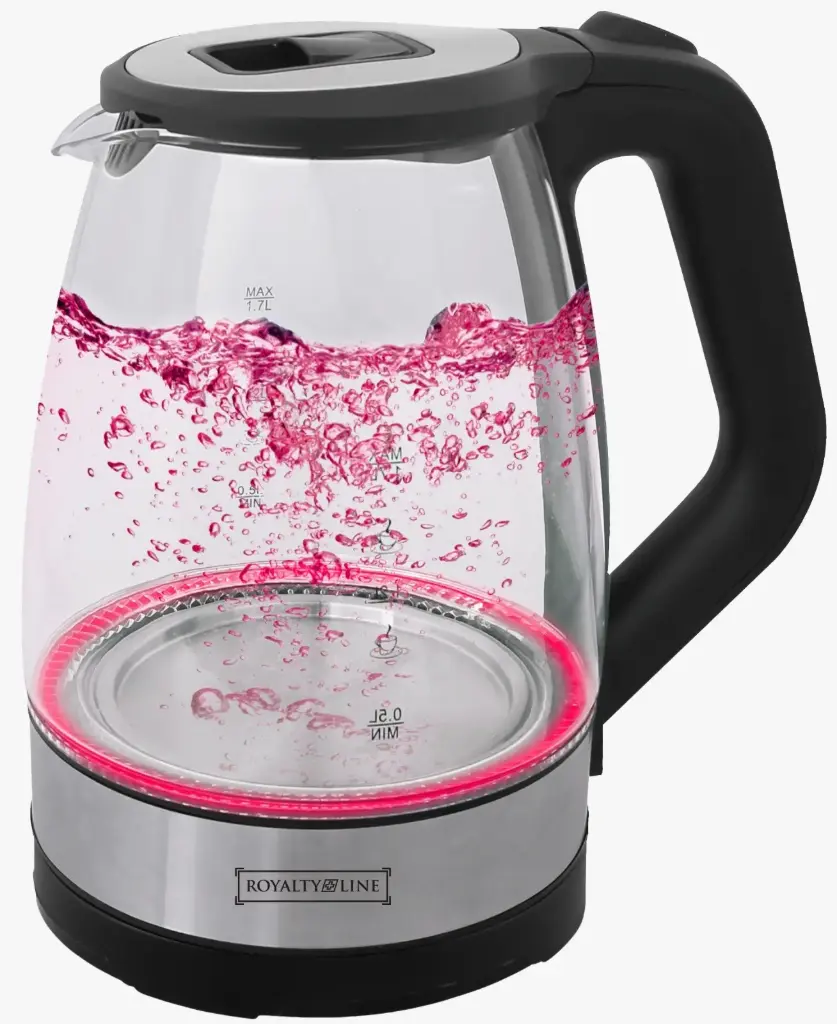 Royalty Line GWK-2200-8351RD: bollitore in vetro da 1,7 litri a luce rossa - 2200 W