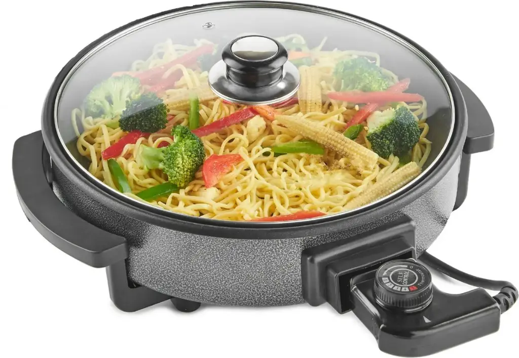 Royalty Line RL-PP18214: Multi-Purpose Electric Snack/ Pizza Pan XXL – 1500W – Ø42cm