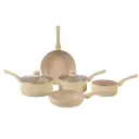 Herzberg HG-1020: 7-Piece Press Aluminum Non-Stick Stone Coated Cookware Set