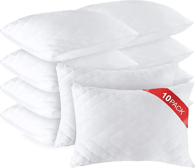 Comfort Sleep CS-MF57: Confezione da 10 cuscini in memory foam trapuntati in microfibra antiallergici di qualità alberghiera - 50x70 cm