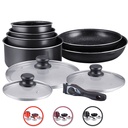 Herzberg HG-5000: 10-teiliges Kochgeschirr-Set mit Marmorbeschichtung