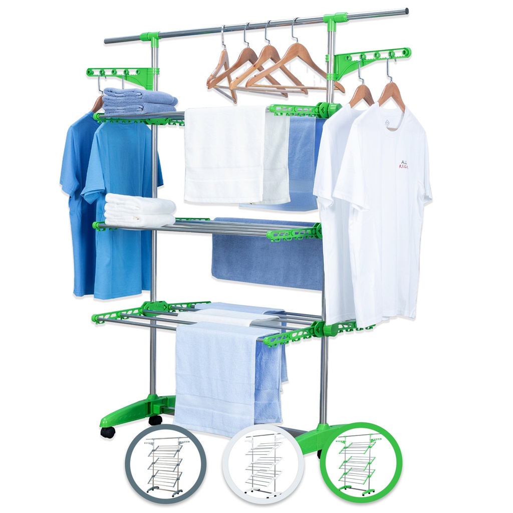 Herzberg Tendedero para ropa de 3 niveles
