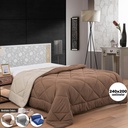 Herzberg HG-2420BCO: Zweifarbige Mikrofaser-Bettdecke - 240x200cm
