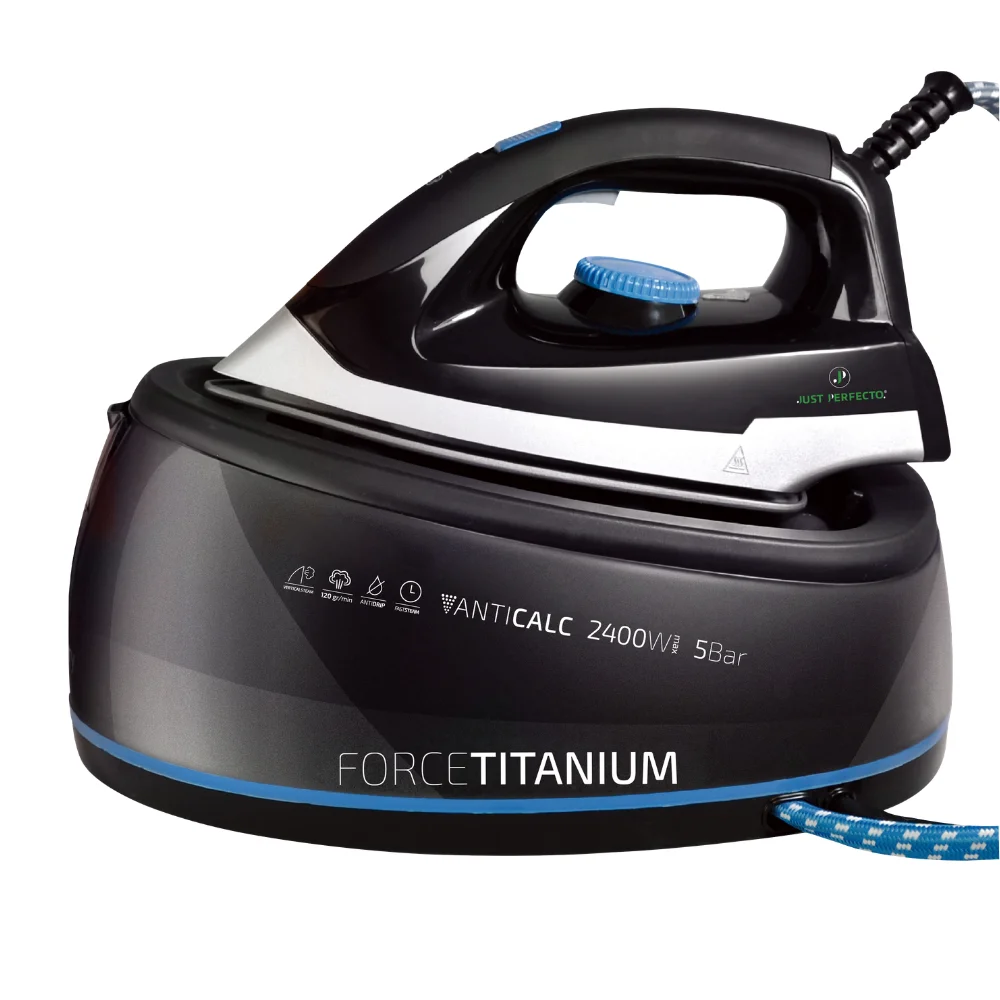 Just Perfecto JP-SGI2400: Force Titanium Steam Iron with Steam Station - 2400W 2-Bar Steam Generator