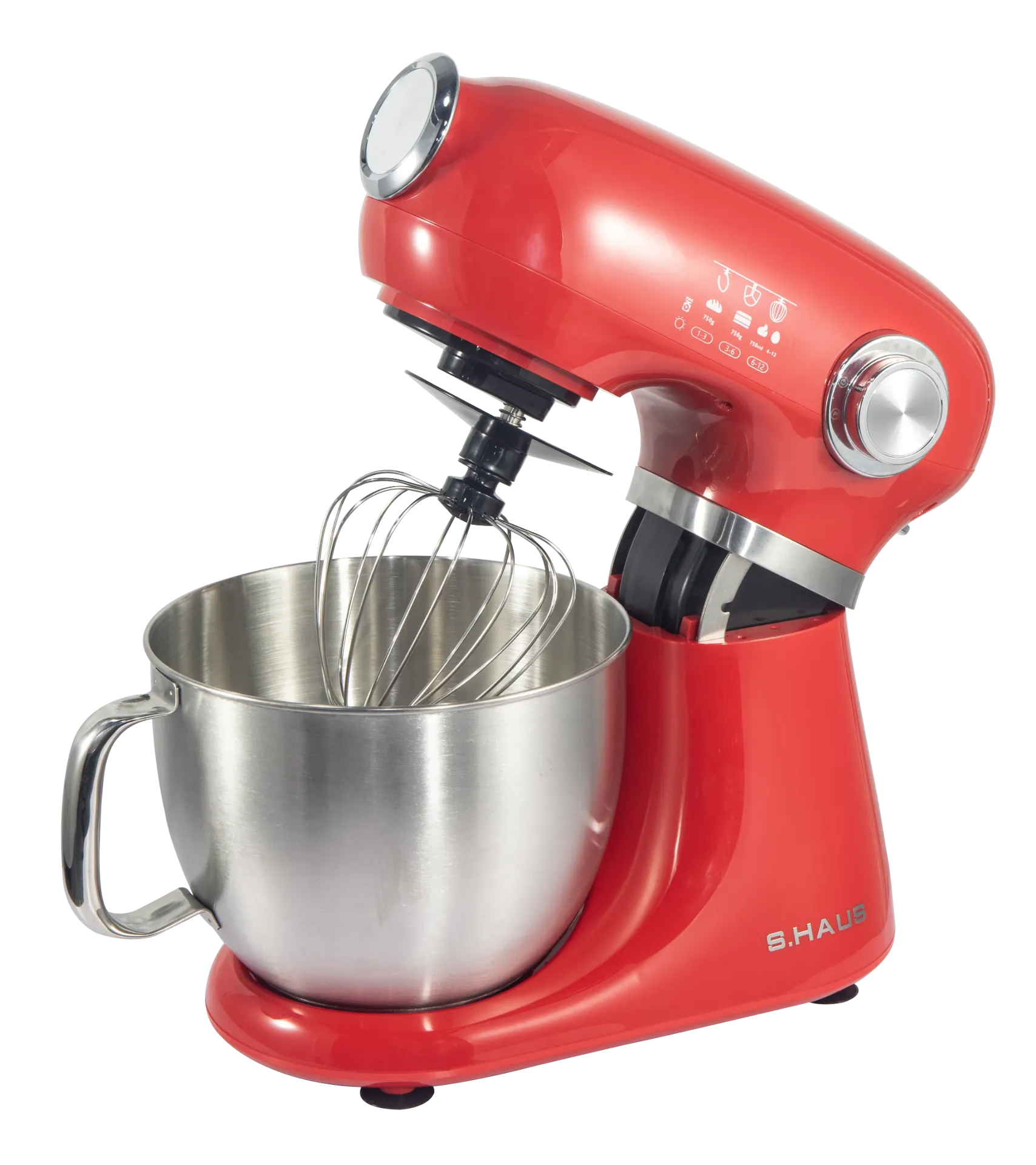 Swiss Haus SH-KM1905: 5L Large Capacity 12-Speed Multi-purpose Stand Mixer 1000W - Red