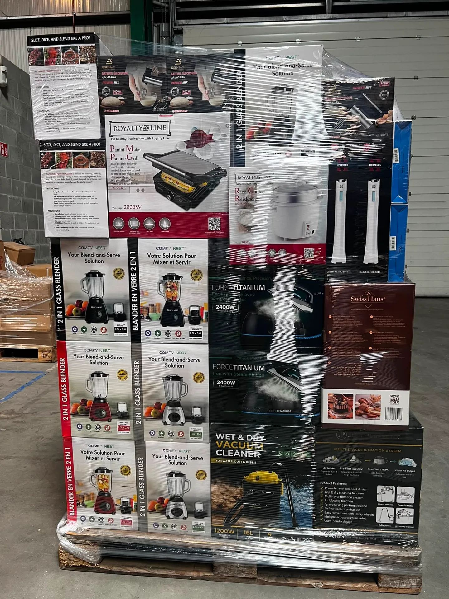 Palette 008: Kombi-Palettenpaket für Küche und Haushaltsgeräte – 93 verschiedene Teile (Einzelhandelswert 2900 €)