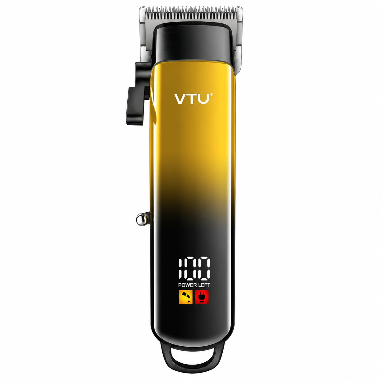 VTU VT-8006: Professional Rechargeable Barber Hair Trimmer with LCD Display & Zero-Cut T-Blade (4 Comb)